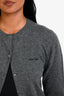 Miu Miu 2024 Grey Cashmere Logo Cardigan Size 38
