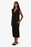 Helmut Lang Black Cotton Sleeveless Midi Dress Size S