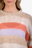 Red Valentino Cream/Orange Striped Mohair Blend Sweater Size Small