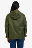 Burberry Green Nylon Logo Windbreaker Jacket Size 0