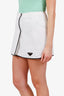 Prada White Cotton Terry Logo-Plaque Skirt Size 40