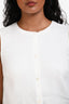 Theory White Linen 'Shell' Short Sleeve Top Size S