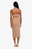 Reformation Brown Knit Sleeveless Crop Top + Pencil Skirt Set Size XS