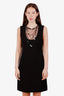 Moschino Cheap & Chic Black Sleeveless Chain and Pearl Detailed Dress Size 42