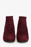 Prada Suede Burgundy Ankle Booties Size 36.5