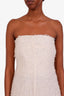 Toteme White Fluffy Strapless 'Fil Coupe' Midi Dress Size 38