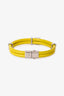 Louis Vuitton 2013 Neon Green Palladium-Plated Brass Leather Keep It Twice Bracelet