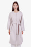 Max Mara Studio Cream Alpaca Wool Belted Hooded Coat Size 0