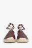 Valentino Burgundy Leather Espadrille Flats Size 35