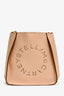 Stella McCartney Light Beige Pleather Logo Square Crossbody Bag