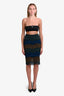 Sandro Brown/Blue/Green Lace Midi Skirt Size 1