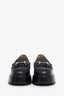 Gucci Black Leather Horsebit Platform Loafers Size 37.5