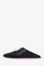 Roger Vivier Black Leather Crystal Buckle Mules Size 37