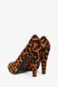 Prada Leopard Ponyhair Platform Heels Size 40.5