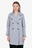 Brunello Cucinelli Blue Double Breasted Midi Length Coat Size 38