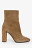 Saint Laurent Tan Suede Heel Zip Boot Size 37