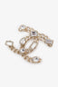 Pre-loved Chanel™ 24C Light Gold Tone Crystal Chain CC Brooch