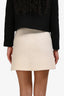 Maje White/Red Tweed Flare Mini Skirt Size 34
