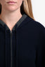 Vince Navy Cashmere Zip-Up Sweater Size M