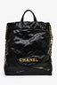 Pre-loved Chanel™ 2022+ Black Shiny Calfskin 22 Backpack