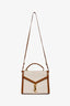 Saint Laurent Cream/Brown Canvas Leather-Trimmed Medium 'Cassandra' Crossbody
