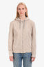 Brunello Cucinelli Beige Suede Zip-Front Lightweight Jacket Size S