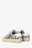 Saint Laurent Metallic Silver Leather Classic Paris Court Sneakers Size 35.5