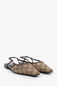 Gucci Brown Leather and Canvas GG Slingbacks Size 35.5