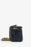 Pre-loved Chanel™ Black Quilted Lambskin Pearl Crush Small Vanity Case with Chain