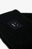Acne Studios Black Wool Embroidered Face Logo Ribbed Beanie