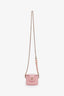 Pre-loved Chanel™ 2021 Pink Leather Mini Vanity Case Clutch Bag