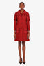 Pre-loved Chanel™ FW16 Red Fantasy Tweed Mid-length Coat Size 36