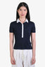 Rag & Bone Blue/White Knit Short Sleeve Polo T Shirt Size XS