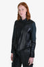 3.1 Phillip Lim Black/Green Leather Bomber Jacket Size 6