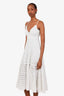 LoveShackFancy White Tiered Crochet Cotton Midi Dress Size XS