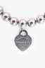 Tiffany & Co. Sterling Silver Return to New York Beaded Pink Heart Tag Bracelet