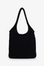 Miu Miu Black Wool Logo Shoulder Tote Bag