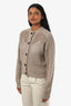 Brunello Cucinelli Light Brown Wool Cashmere Blend Knit Sequin Cardigan Size M