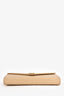 Saint Laurent Beige Grain de Poudre Leather Chevron Quilted 'Cassandre' WOC