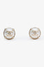 Pre-loved Chanel™ 2014 Gold Tone Pearl CC Clip On Earrings