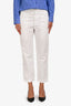 Brunello Cucinelli White Cotton Linen Blend Straight Leg Pants Size 2
