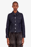 Givenchy Black Denim Logo Back Jacket Size 36