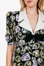 Alessandra Rich Black/Multicolour Bow-embellished Printed Mini Dress Size 44