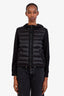 Moncler Black Cotton Knit Sleeve Down Jacket Size XS