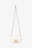 Gucci White Leather Chevron Quilted Mini GG Marmont Crossbody Bag