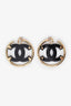Pre-loved Chanel™ 2024 Black Resin CC Hoop Clip-on Earrings
