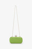 Marchesa Green Satin Lily Clutch