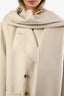 Helsa Ecru Wool Blend Oversize Coat with Detachable Scarf Size S-M