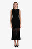Alexander McQueen Black Ribbed Sheer Flared Gown Estimated Size M