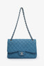 Pre-loved Chanel™ 2013-2014 Blue Caviar Leather Jumbo Double Flap Bag SHW